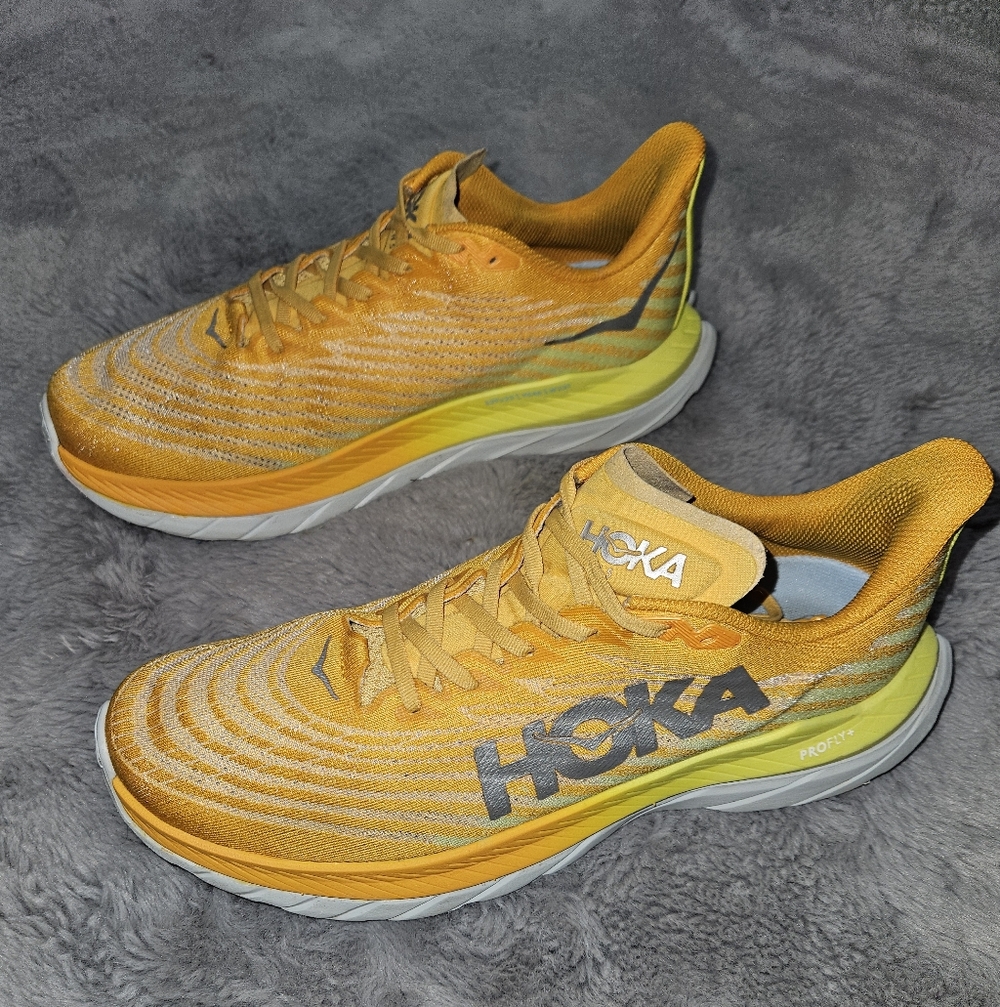 HOKA Mach 5 Men's 11 D Athletic Shoes Sneakers Radiant Yellow Orange Running Gym - Picture 3 of 11